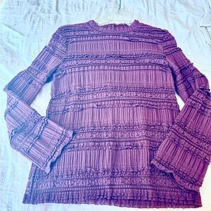 Chic Cranberry Lace Women's Knit Top